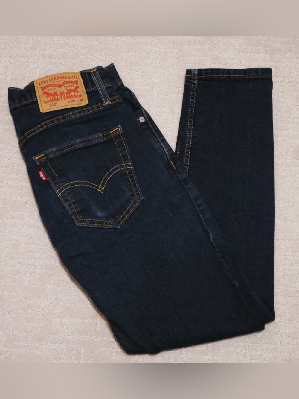 Levis 512 Slim Taper Jeans Mens W29 L30 Dark Wash Indigo Denim 512-0000